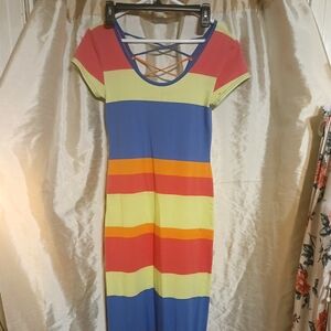 Derek Heart striped stretch Maxi Dress